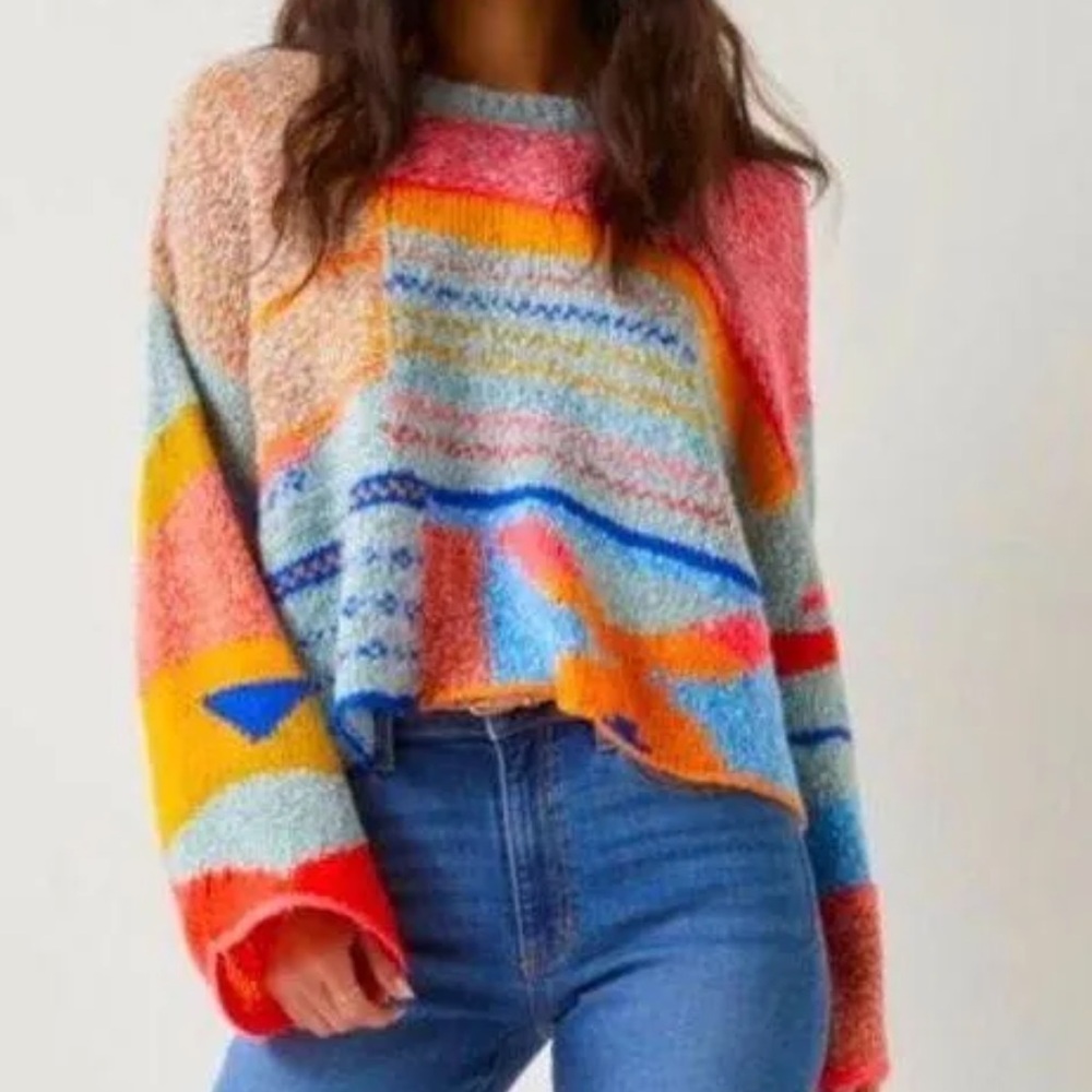 moon & madison Multicolor Patchwork Sweater - image 2
